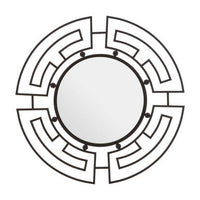 Jalal Black Metal Frame Round Wall Mirror