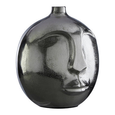 Viso Large Silver Finish Round Vase