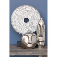 Viso Large Silver Finish Round Vase