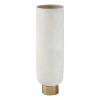 Callie White and Gold Large Pedestal Vase.