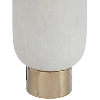 Callie White and Gold Large Pedestal Vase.