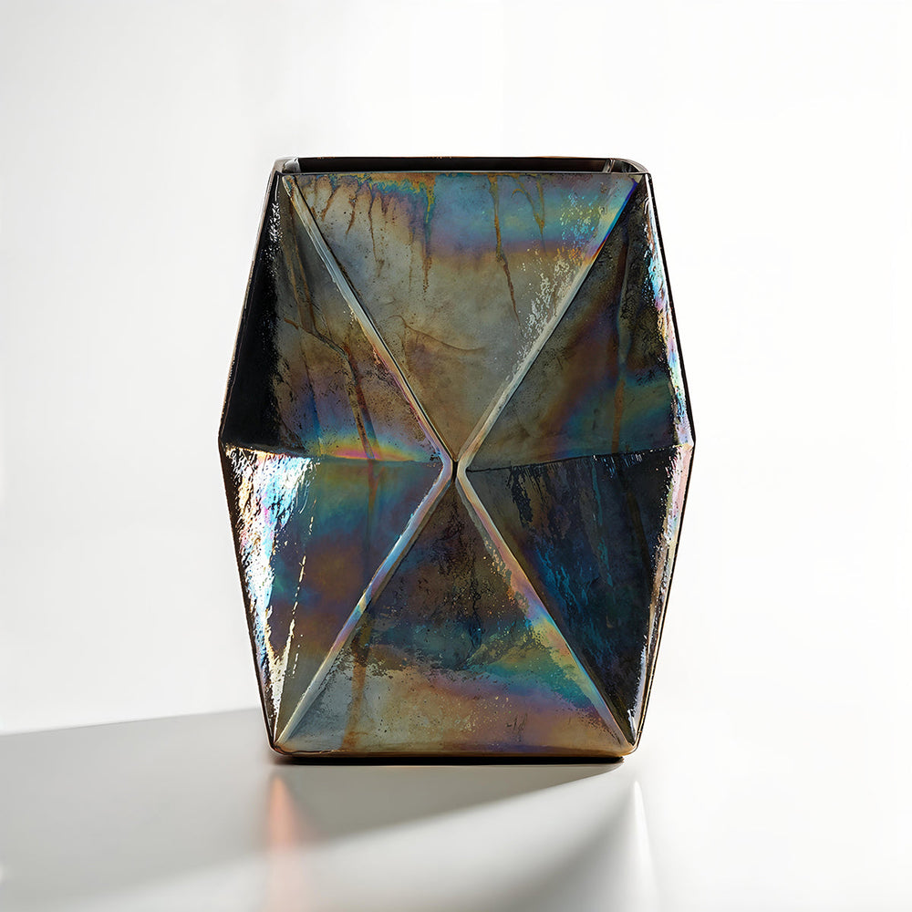 Rambia Large Oil Slick Glass Candle Holder