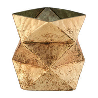 Rambia Small Gold Finish Glass Candle Holder