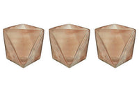 Rambia Set Of 3 Pink Glass Candle Holders