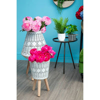 Darnell White And Black Large Planter