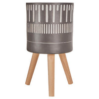 Darnell Large Black And White Finish Planter