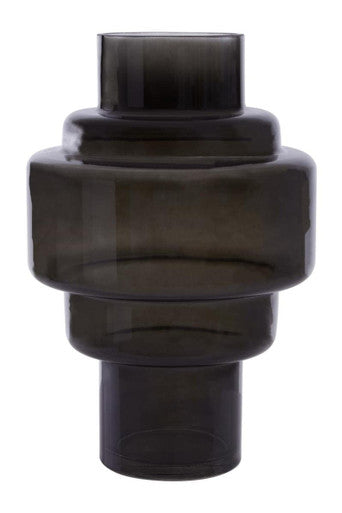 Cayden Small Black Smoked Glass Vase