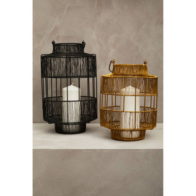 Enzo Large Black Wire Lantern