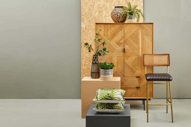 Darnell Round Natural And Black Planter