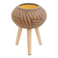 Darnell Round Brown Planter With Angular Legs
