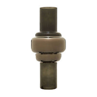 Cayden Large Smoked Black And Silver Vase