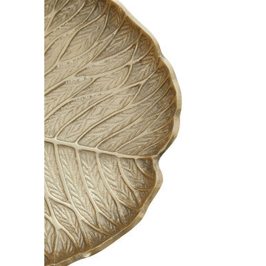 Salma Large Gold Finish Lotus Leaf Plate.
