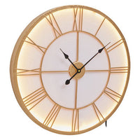 Genova Small Gold And White Led Wall Clock