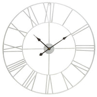 Genova 80cm Silver Metal Roman Numeral Wall Clock