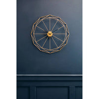 Genova Geometric Gold Metal Wall Clock