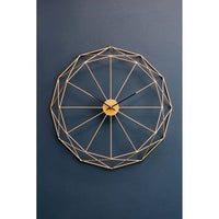 Genova Geometric Gold Metal Wall Clock