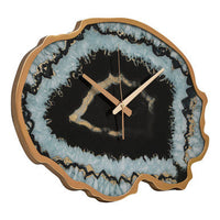 Celina Black And Gold Agate Effect Wall Clock