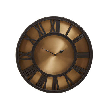 Mateo Black and Antique Gold Small Wall Clock