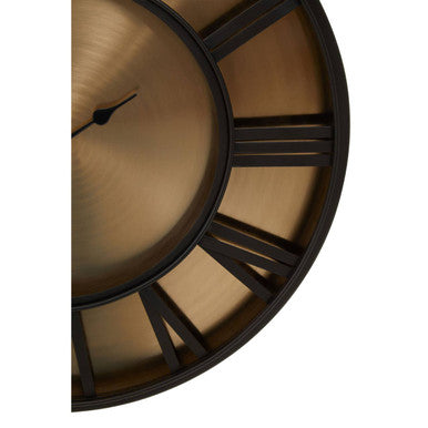 Mateo Black and Antique Gold Large Wall Clock
