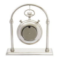 Hampstead Small Silver And Antique Brass Mantel Clock