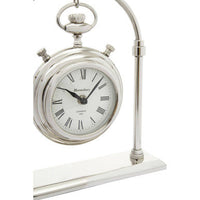 Hampstead Small Silver And Antique Brass Mantel Clock