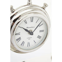 Hampstead Small Silver And Antique Brass Mantel Clock
