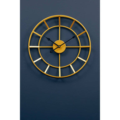 Kent Small Gold Finish Metal Wall Clock