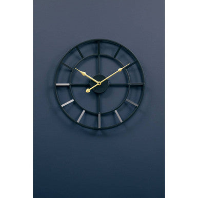 Kent Small Black Finish Metal Wall Clock