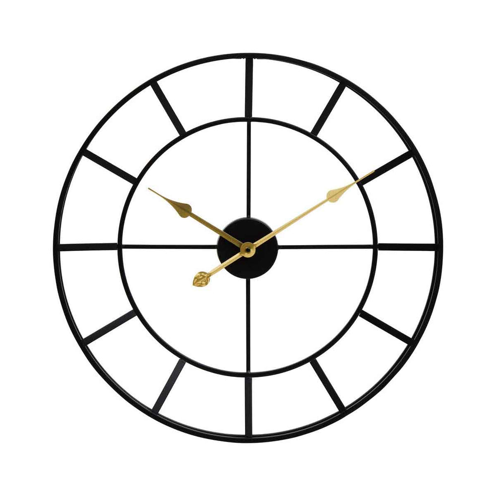 Kent Large Black Finish Metal Wall Clock