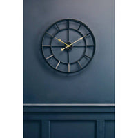 Kent Large Black Finish Metal Wall Clock