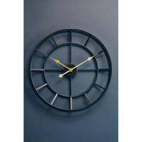 Kent Large Black Finish Metal Wall Clock
