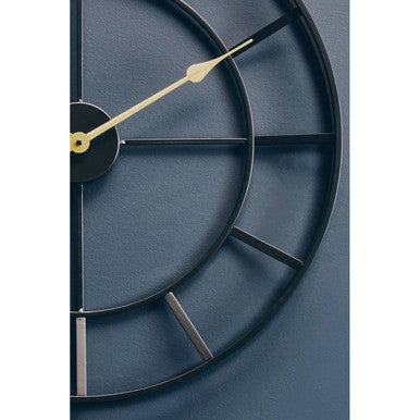 Kent Large Black Finish Metal Wall Clock
