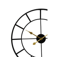 Kent Large Black Finish Metal Wall Clock