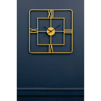 Kent Small Gold Finish Square Wall Clock