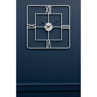 Kent Large Silver Finish Square Wall Clock