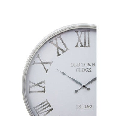 Kent White And Silver Wall Clock