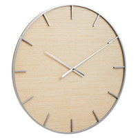 Kent Silver And Natural Wall Clock