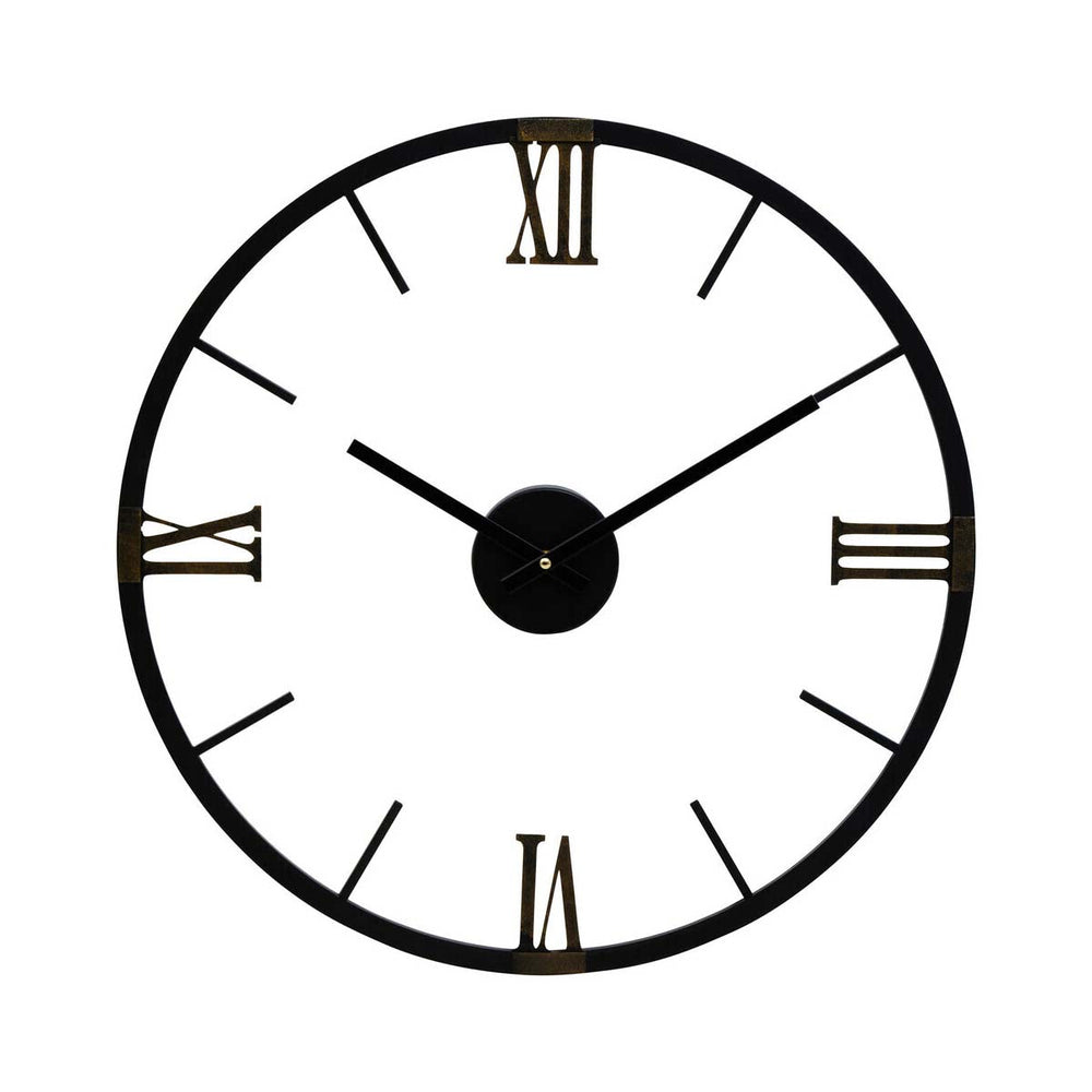 Kent Round Black Metal Wall Clock