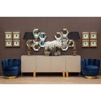 Skye Gold Finish Table Lamp with Dual Ring Base