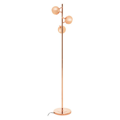 Karter Copper Finish Floor Standing Lamp With Three Lights