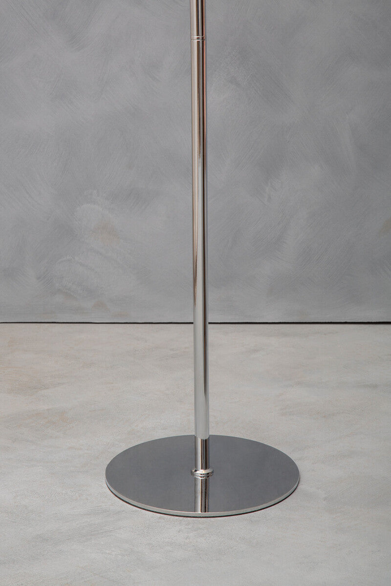 Karter Chrome Finish And White Glass Floor Lamp
