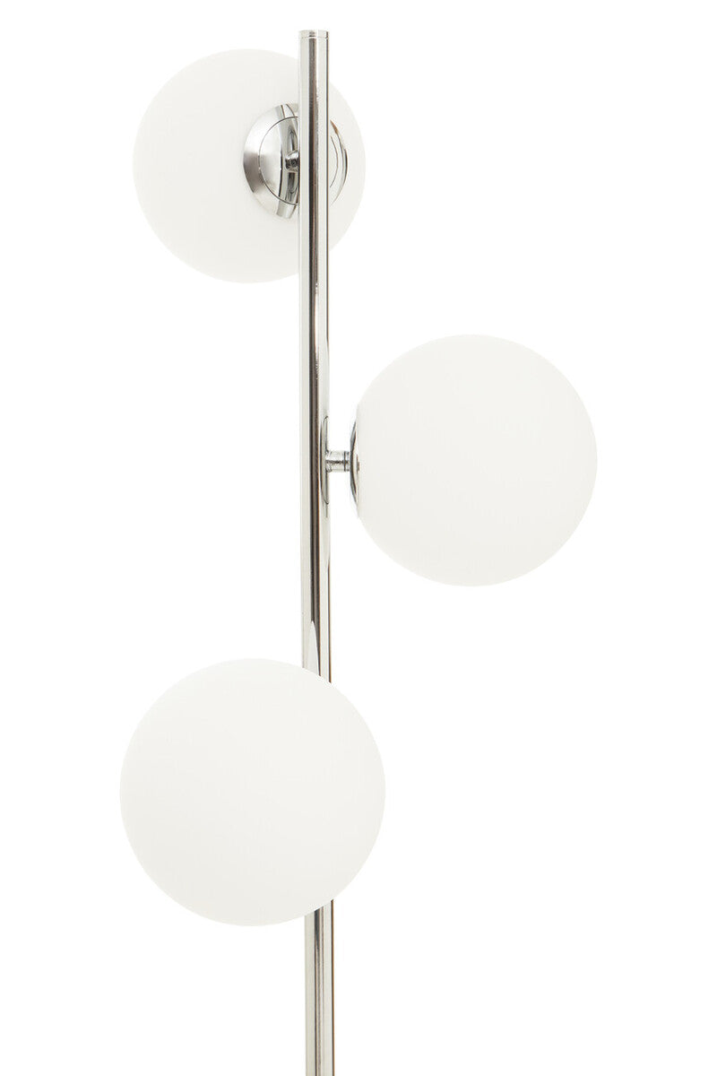 Karter Chrome Finish And White Glass Floor Lamp