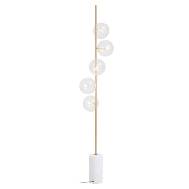 Abira Five Bulb White Marble Base Floor Lamp