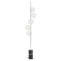 Abira Nickel And Black Marble Floor Lamp