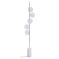 Abira Nickel And White Marble Floor Lamp