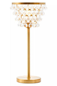 Hutchinson Clear Crystal Table Lamp with Gold Metal