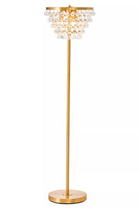 Hutchinson Clear Crystal Floor Lamp with Gold Metal