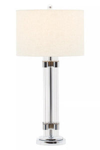 Eman Matte Silver and Ivory Table Lamp