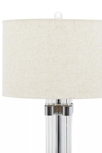 Eman Matte Silver and Ivory Table Lamp