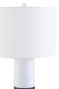 Eben Black Marble Base and White Shade Table Lamp